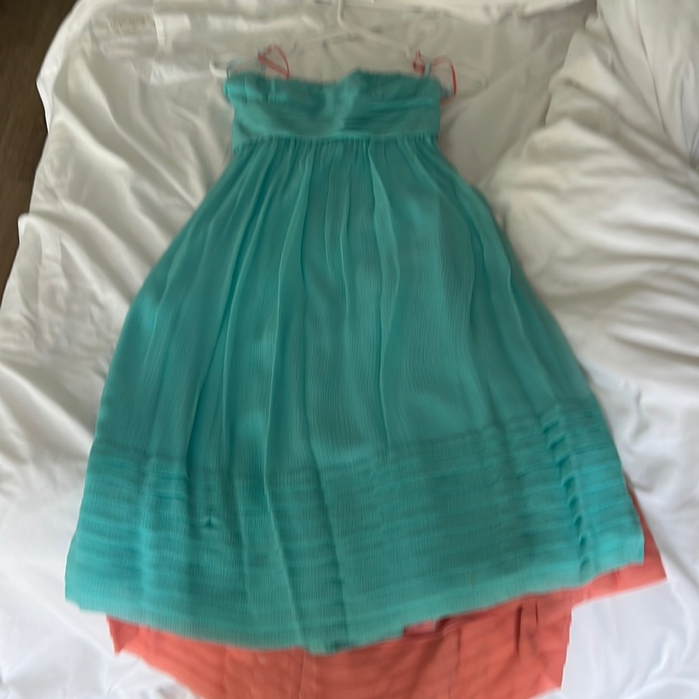 J crew dress - two available - coral and teal color, size 0
